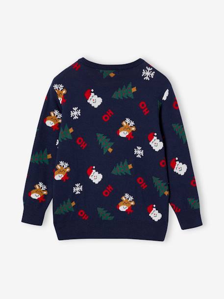 Pull jacquard de Noël motifs ludiques garçon marine 5 - vertbaudet enfant 