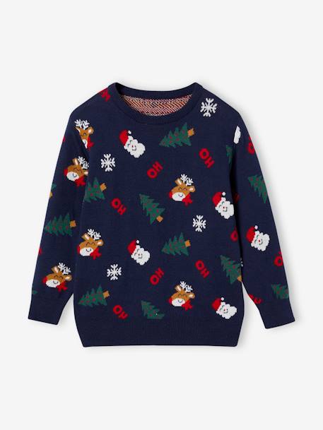 Pull jacquard de Noël motifs ludiques garçon marine 4 - vertbaudet enfant 