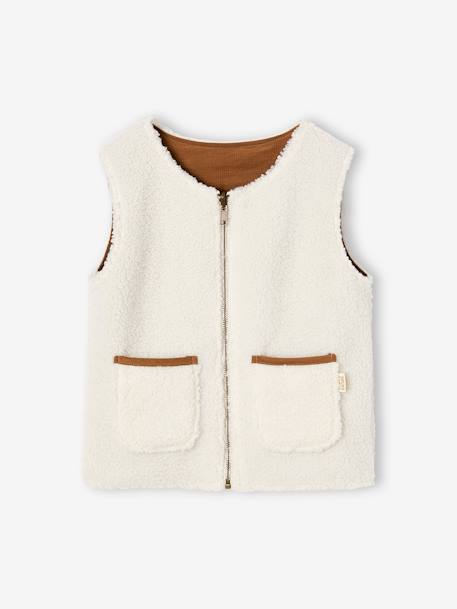 Gilet sans manches réversible enfant capsule famille écru 4 - vertbaudet enfant 