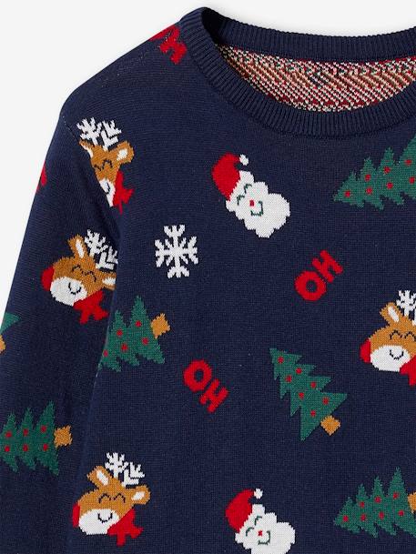 Pull jacquard de Noël motifs ludiques garçon marine 6 - vertbaudet enfant 