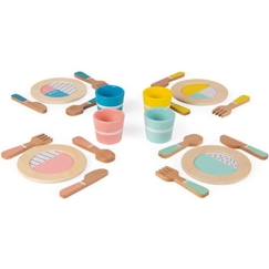 Jouet-Jeux d'imitation-Dinette en Bois - JANOD - Jeu d'imitation pour Enfant - Set de 20 Pièces