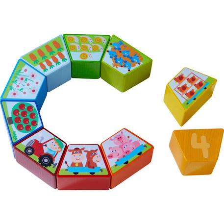 Jeu d'adresse HABA - 305158 - 10 pierres en bois peintes - Pour enfant de 2 ans et plus JAUNE 2 - vertbaudet enfant 