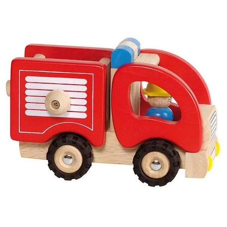 Camion de pompiers en bois ROUGE 1 - vertbaudet enfant 