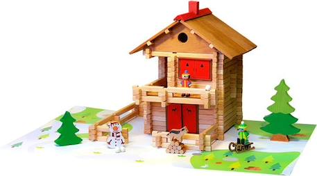 JEUJURA - Le Grand Chalet d'Alpage - Jeu de construction en bois naturel - 215 pièces BLANC 4 - vertbaudet enfant 