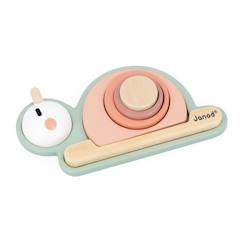 Jouet-Jeux éducatifs-Puzzles-Empilable Sensoriel Escargot Sweet Cocoon - 6 Pièces en Bois FSC à Empiler - 4 Blocs Sensoriels - Jeu d'Éveil - Dès 12 Mois