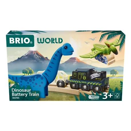 Brio Train à Piles Dinosaure - Train électrique - Dinosaure Inclus - pour circuit de train en bois - Dès 3 Ans - Brio World - 36096 MARRON 1 - vertbaudet enfant 