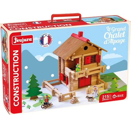 JEUJURA - Le Grand Chalet d'Alpage - Jeu de construction en bois naturel - 215 pièces BLANC 2 - vertbaudet enfant 