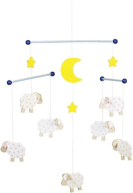 Mobile en bois - Goki - Petits moutons - Mixte - Bébé - Jaune JAUNE 2 - vertbaudet enfant 