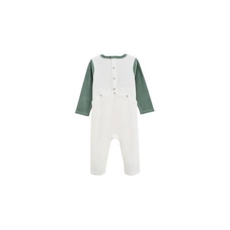 Pyjama bébé en velours Merlin - PETIT BEGUIN - Garçon - Kaki - Vert VERT 2 - vertbaudet enfant 