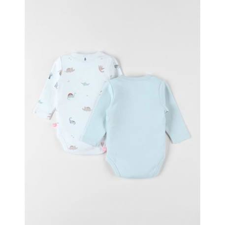 Ensemble de 2 bodies en coton clair/écru blanc BLANC 2 - vertbaudet enfant 