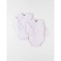 Bébé-Body-Set de 2 bodies léoparde en coton, écru/rose clair