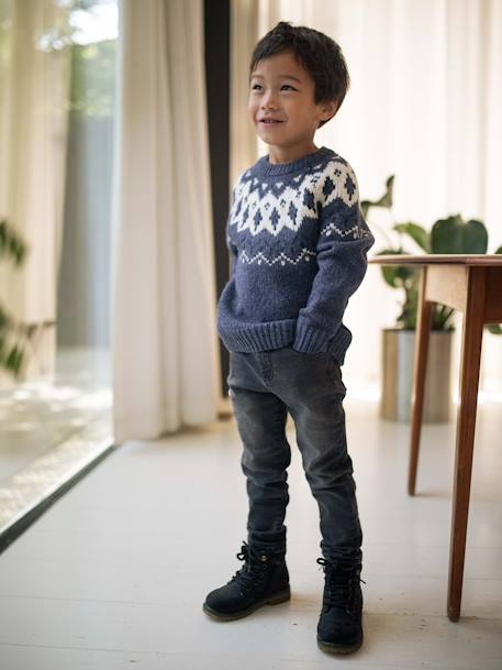 Jean slim MorphologiK MEDIUM 'waterless' garçon DENIM BRUT+DENIM GRIS FONCE+double stone+STONE 8 - vertbaudet enfant 