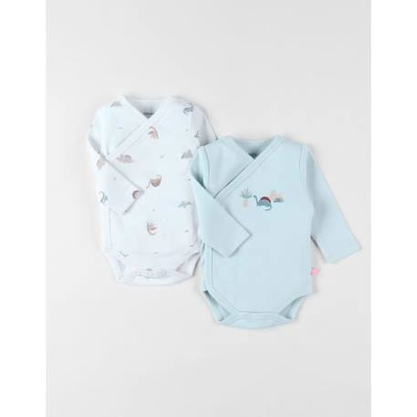 Ensemble de 2 bodies en coton clair/écru blanc BLANC 1 - vertbaudet enfant 