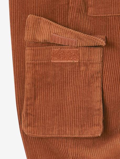 Pantalon cargo velours  doublé jersey garçon cacao 8 - vertbaudet enfant 