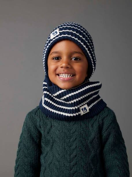 Ensemble bonnet + snood + gants marin garçon encre 8 - vertbaudet enfant 