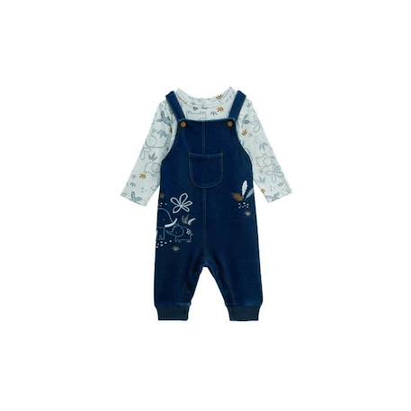 Salopette bébé en jean et t-shirt Blue Family - PETIT BEGUIN - Mixte - Bleu - STANDARD 100 by OEKO-TEX ® BLEU 1 - vertbaudet enfant 