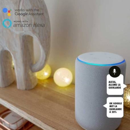 Guirlande lumineuse LED coton - GUIRLE - Commande Vocale - Amazon Alexa & Google Assistant - 16 boules BEIGE 4 - vertbaudet enfant 