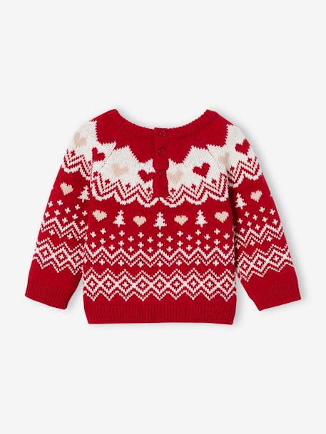 Pull jacquard de Noël bébé fille rouge 2 - vertbaudet enfant 