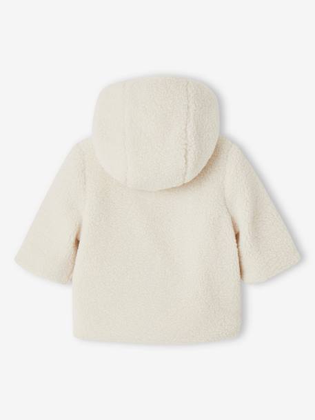 Manteau à capuche en sherpa bébé sable 2 - vertbaudet enfant 