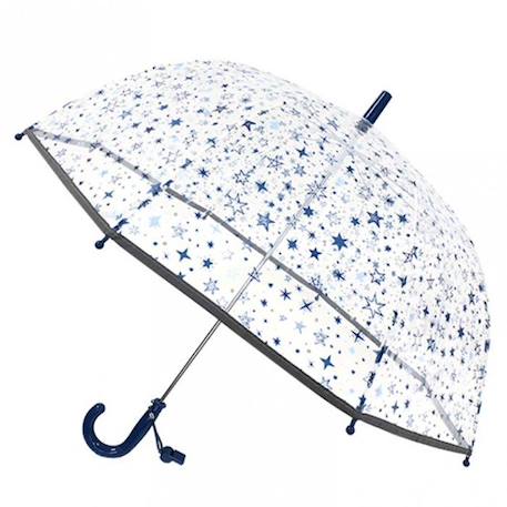 Fille-Parapluie enfant transparent - Étoiles Bleu - SMATI - Manuel