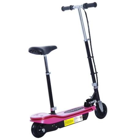 Trottinette électrique pliable pour enfants à partir de 7 ans - HOMCOM - 120 W - Rose - 2 roues ROSE 4 - vertbaudet enfant 