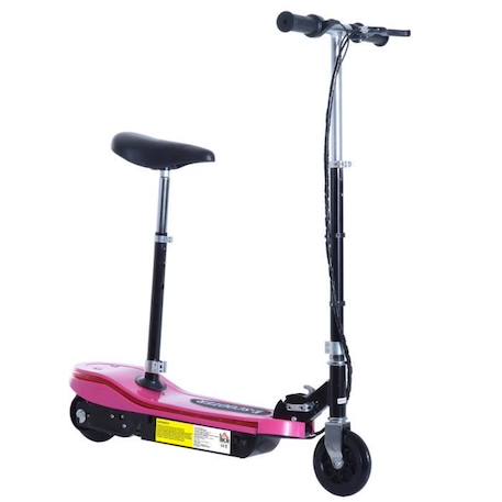 Trottinette électrique pliable pour enfants à partir de 7 ans - HOMCOM - 120 W - Rose - 2 roues ROSE 2 - vertbaudet enfant 