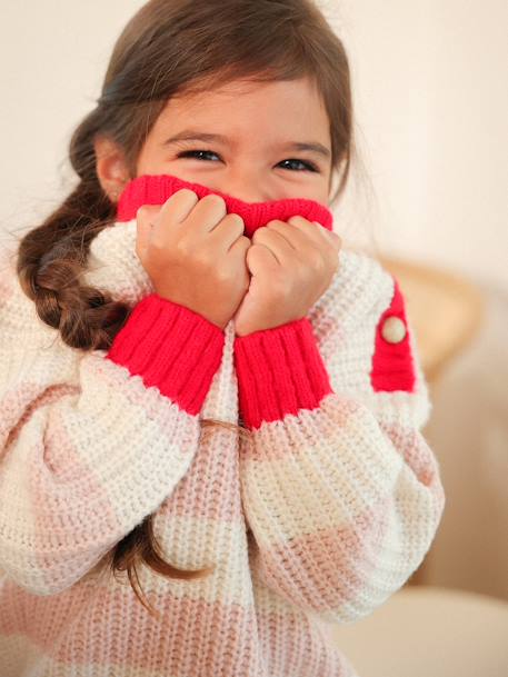 Pull à rayures matchy matchy fille capsule famille rayé rose 5 - vertbaudet enfant 