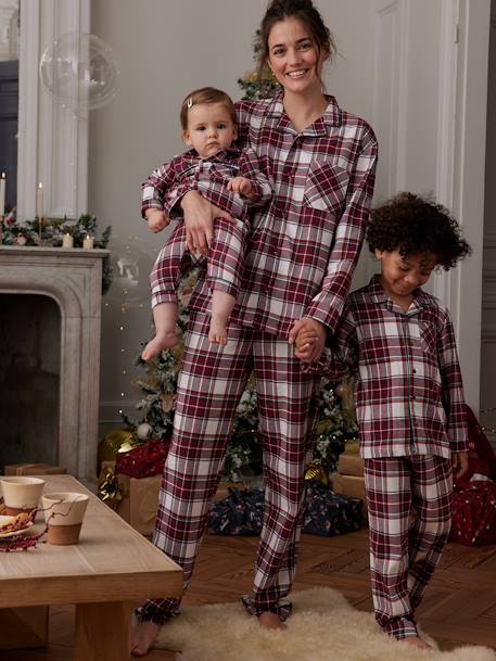 Pyjama de Noël à carreaux femme capsule famille carreaux rouge 1 - vertbaudet enfant 