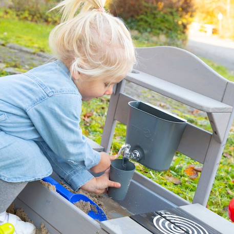 ROBA Jeu Cuisine Enfant en Forme de Maison pour Extérieur - Jouet d'Imitation avec Accessoires - Bois Massif Gris GRIS 6 - vertbaudet enfant 