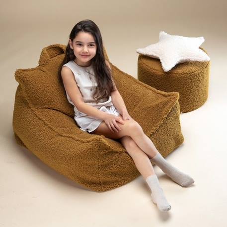 Pouf enfant bouclette DOUX CREAM MAPPLE JAUNE 4 - vertbaudet enfant 