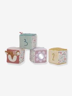 Jouet-Lot de 4 cubes doux - Flowers & Butterflies - LITTLE DUTCH