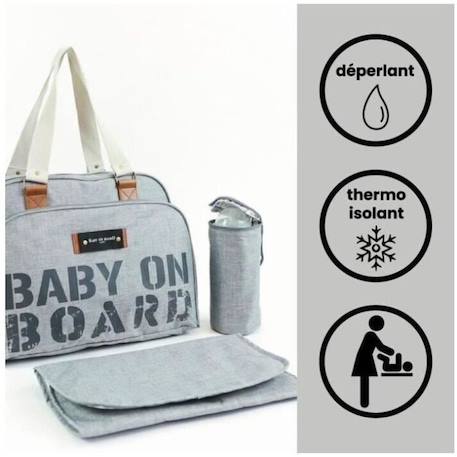 Sac à langer BABY ON BOARD URBAN STREET GRIS 2 - vertbaudet enfant 