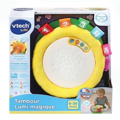 Tambour Lumi Magique - VTECH BABY - Jouet Musical - Bilingue - Sons et Lumières JAUNE 3 - vertbaudet enfant 