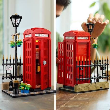 LEGO® Ideas 21347 Cabine Téléphonique Londonienne Décoration Maison pour les Anglophiles ROUGE 3 - vertbaudet enfant 