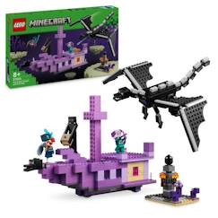 Jouet-LEGO® Minecraft® 21264 Le dragon et le navire de l’Ender - Set inspiré des jeux vidéo