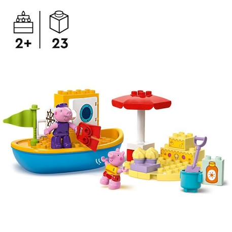 LEGO® DUPLO® 10432 Le Voyage en Bateau de Peppa Pig - Set de Jeu de Bain pour Tout-petits ROSE 2 - vertbaudet enfant 