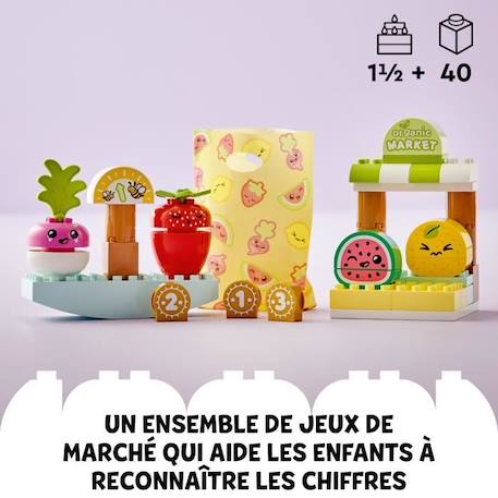 LEGO® DUPLO My First 10983 Le Marché Bio, Jouets Éducatifs à Empiler, Enfants Dès 18 Mois à 3 Ans BLANC 3 - vertbaudet enfant 