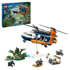 Jouet-LEGO® City 60437 L’hélicoptère de l’explorateur de la jungle au camp de base, dès 8 ans