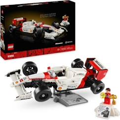 Jouet-LEGO Icons 10330 McLaren MP4/4 et Ayrton Senna, Set Modèle Réduit de Voiture pour Adultes