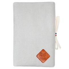 Puériculture-Sac à langer-Accessoires sac-Protège carnet de santé en Nid d'abeille 17 x 23 cm Gris clair