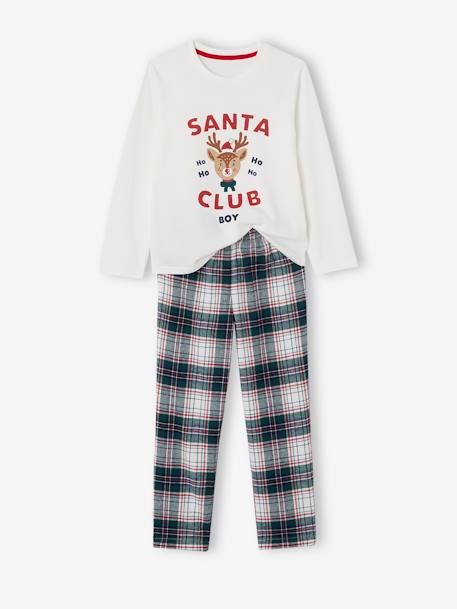 Pyjama de Noël garçon 'Santa Club' Capsule Famille écru 1 - vertbaudet enfant 