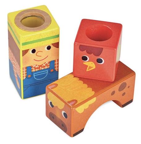 Jouet d'éveil en bois - Cubes sonores Animaux de la ferme - VILAC - A partir de 18 mois ORANGE 3 - vertbaudet enfant 