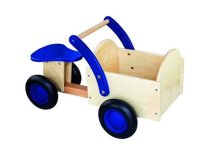 Jouet pour enfant - NEW CLASSIC TOYS - TRIPORTEUR - Bois - 3 roues - Naturel/Bleu BLEU 2 - vertbaudet enfant 