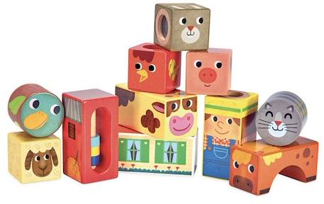 Jouet d'éveil en bois - Cubes sonores Animaux de la ferme - VILAC - A partir de 18 mois ORANGE 2 - vertbaudet enfant 