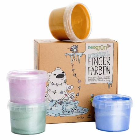 Set de peinture à doigts Cristal Mika naturelle et bio MULTICOLORE 1 - vertbaudet enfant 