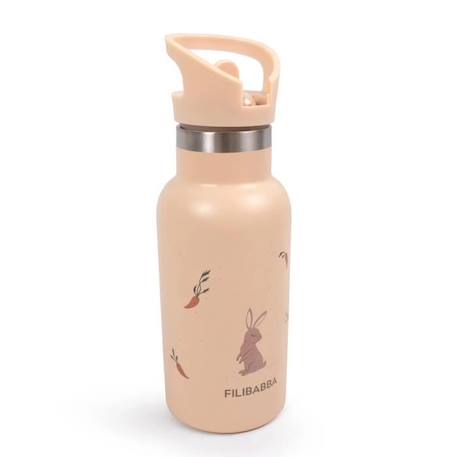 Gourde isotherme en inox 350 ml Lapin - FILIBABBA - Pour enfant ROSE 1 - vertbaudet enfant 