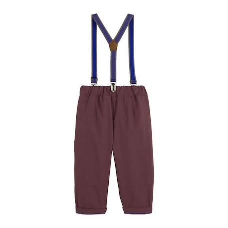 Pantalon garçon et bretelles Groovy - PETIT BEGUIN - Loose - Bordeaux - Violet ROUGE+VIOLET 5 - vertbaudet enfant 