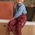 Pantalon garçon et bretelles Groovy - PETIT BEGUIN - Loose - Bordeaux - Violet ROUGE+VIOLET 8 - vertbaudet enfant 