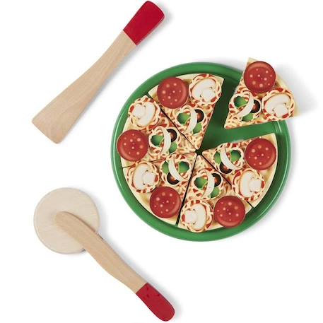 Jeu d'imitation - MELISSA & DOUG - Pizza En Bois - Bois - Beige - A partir de 3 ans BEIGE 3 - vertbaudet enfant 