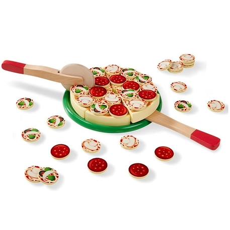 Jeu d'imitation - MELISSA & DOUG - Pizza En Bois - Bois - Beige - A partir de 3 ans BEIGE 1 - vertbaudet enfant 